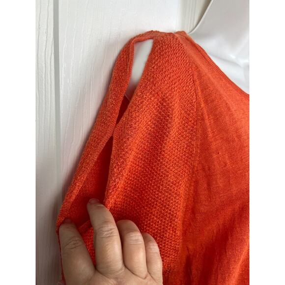 Women's J. Jill Zinnia Sweater Plus Size 1X Burnt Orange Linen Blend - Picture 4 of 8